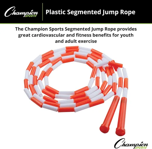 Miniatura 3 de Champion Sports Plastic Segmented Jump Rope Naranja (10 pies)