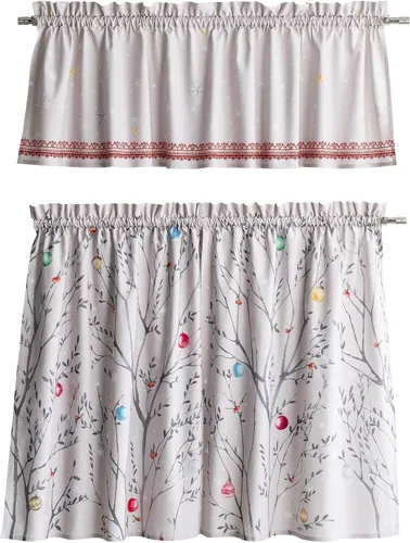 Miniatura 43 de Maison d' Hermine Juego de cortinas de cocina para ventanas, juego de cortinas de cocina 100% algodón, cenefas para el hogar [2 niveles