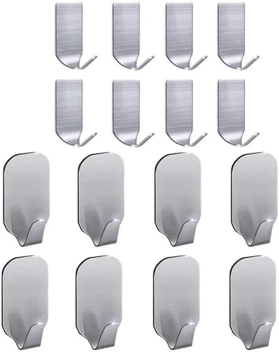 Ganchos adhesivos para sombreros, ganchos de pared de acero inoxidable resistentes al agua, ganchos adhesivos para colgar en el baño, cocina,