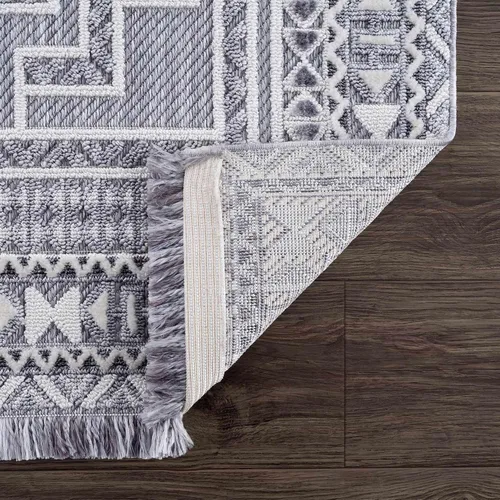 Miniatura 3 de Hauteloom Ethereal - Alfombra de pasillo con borde geométrico de medallón de diamante, estilo bohemio de transición, tribal azteca del suroeste