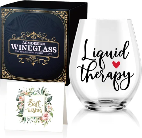 AGMDESIGN Divertida copa de vino de terapia líquida para terapeuta, regalos de agradecimiento para mujeres, hombres, enfermeras, médicos,