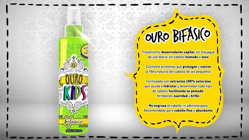 Miniatura 2 de OURO Desenredante de pelo de doble fase para niños - Tratamiento Bifasico Desenredante para Niños 8.12 oz