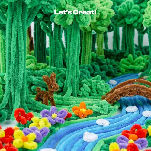 Miniatura 4 de Caydo 200 limpiapipas verdes para decoración del día de la madre, tallos de felpilla para niños, proyectos de manualidades (0.236 in x 12 pulgadas)