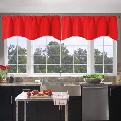 Miniatura 9 de Cenefa Blanco Puro Paquete de 2 - Cortinas de Liquidación para Sala de Estar, Baño y Dormitorio - Estilo Granja Festoneado, 18 Pulgadas de Largo