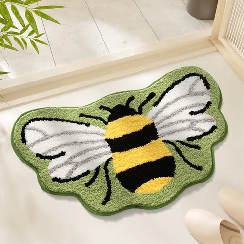 Miniatura 5 de Ankah Alfombra de Ducha Tapete de Baño Serie Bosque Diseño de Dibujos Animados Alfombra de Baño, Esponjosa, Suave, Antideslizante, Duradera