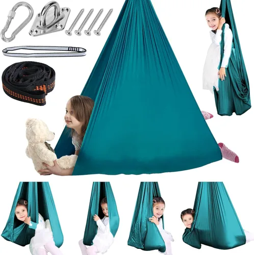 Chihee Columpio Sensorial Terapéutico Hamaca para Interiores y Exteriores para Niños, Herrajes Incluidos, Columpio Suave y Transpirable de Nailon