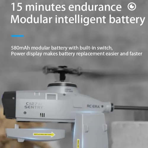 Miniatura 7 de RC ERA C127AI Helicóptero RC para Adultos, Hormiga Negra de 4 Canales con Motores Sin Escobillas de Control Remoto, Vehículo Aéreo No Tripulado