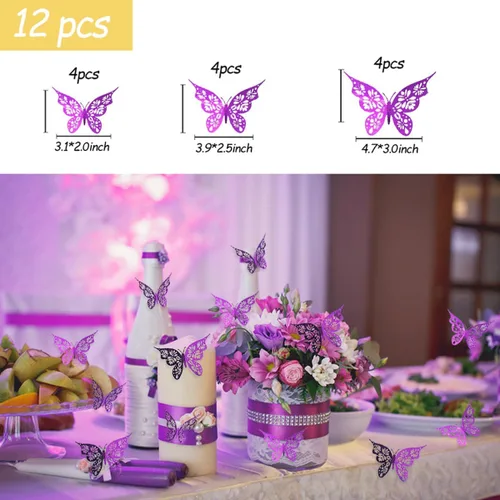 Miniatura 6 de Decoraciones de cumpleaños moradas para mujer con pancarta de feliz cumpleaños, cortinas, mariposa, globos de estrella de corazón y luz LED