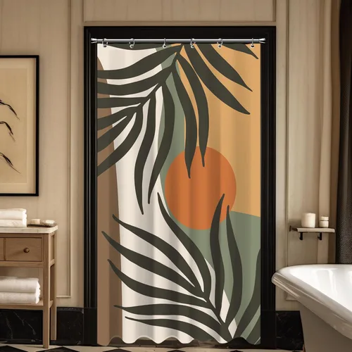 Miniatura 23 de Cortina de ducha pequeña para casa rodante, tamaño medio, estilo retro de los 70, con flores bonitas, estética abstracta de margaritas, decorativa