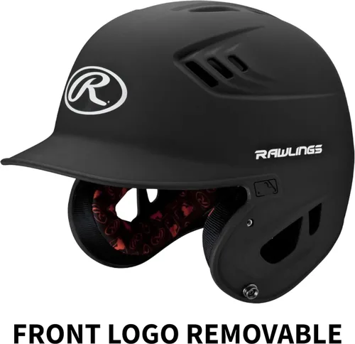 Miniatura 2 de Rawlings Casco de bateo de béisbol R16 Velo Mate Tamaños JR y SR Varios colores Negro mate