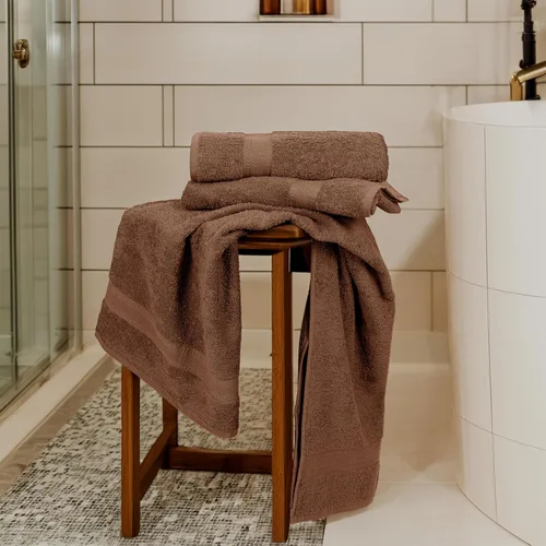 Miniatura 7 de Juego de 6 toallas de baño de tamaño mediano, 100% algodón rizo, 24" x 48", secado rápido, suaves y altamente absorbentes, toallas Acorn para baño