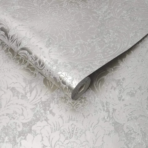 Miniatura 2 de Papel pintado de oro rosa y gris de Milan Damask