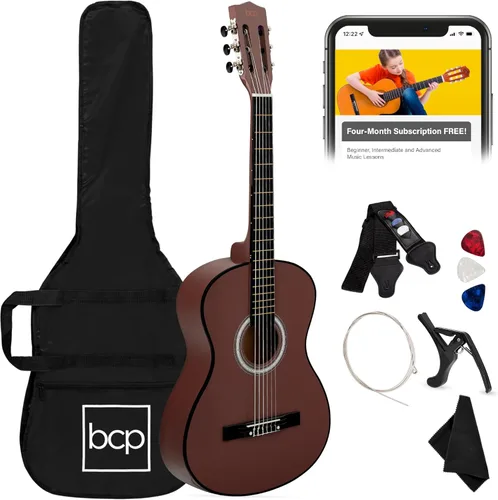 Miniatura 17 de Best Choice Products Kit de Iniciación de Guitarra Acústica de Madera Completa para Principiantes de 38 Pulgadas con Funda de Transporte, 6 Púas