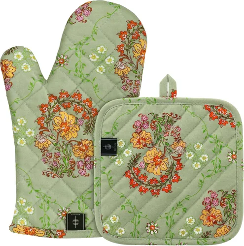Miniatura 15 de Agarraderas de algodón para cocina resistentes al calor, almohadillas calientes, juego de salvamanteles antideslizantes para ollas de cocina
