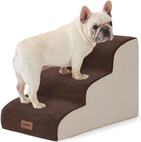 Miniatura 13 de ZOMISIA Escaleras para perros pequeños, escaleras para mascotas para sofá y cama, rampa de espuma 35D para perros con parte inferior antideslizante