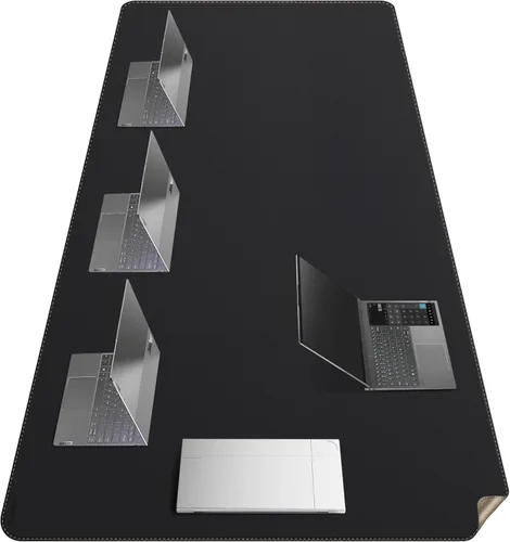 Miniatura 16 de MAIDERN Cubierta de mesa estrecha de 39.4" x 7.9", tapete reversible de cuero y corcho para mesa consola, protector de mesa largo y delgado