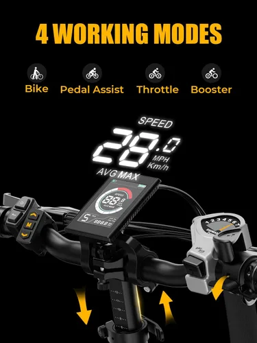 Miniatura 4 de Heybike Ranger 2.0 Foldable Electric Bike for Adults, 20"*4 Fat Tire Ebike with 1400W Peak Motor, 28 MPH Max Speed, 600Wh Removable Battery, Up to