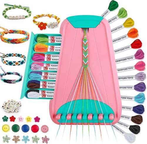 Miniatura 13 de Maynacs Arte y manualidades para niños de 8 a 12 años, kit de fabricación de pulseras de amistad para niñas, kit de fabricación de joyas para niños