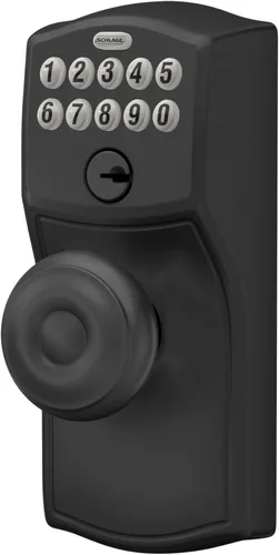 Miniatura 3 de SCHLAGE FE595 CAM 622 GEO Entrada con teclado con cerradura electrónica Flex, negro mate