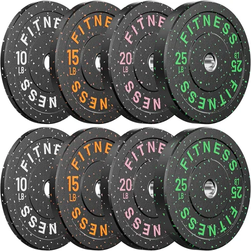 Papababe Placas de peso, juego de placas de pesas de 2 pulgadas, placas de peso de goma protectoras para el suelo, placas de parachoques de 10 a 600