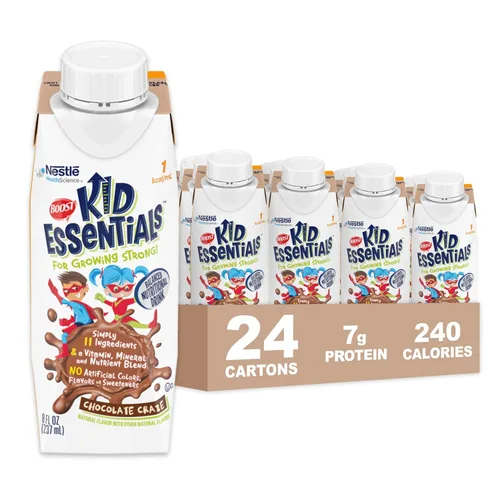 BOOST Kid Essentials - Bebida nutricional equilibrada para niños, 1.0 kcal, 8 onzas líquidas (paquete de 24)