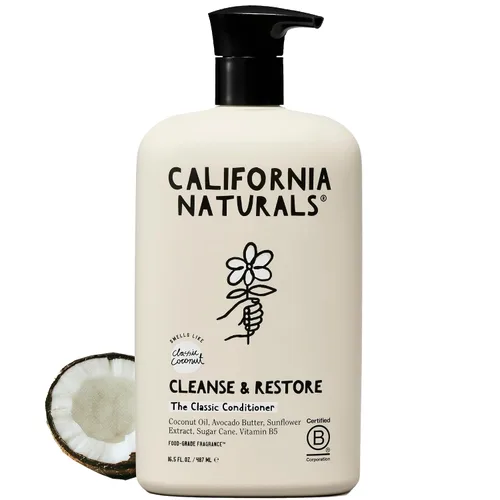 Miniatura 9 de California Naturals Classic Clean - Acondicionador de coco tostado con leche de coco, vitamina B5, natural, vegano, sin parabenos ni sulfatos