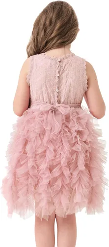 Miniatura 6 de Miipat Vestido tutú para niñas pequeñas, con volantes, de tul sin mangas, vestido de fiesta de princesa