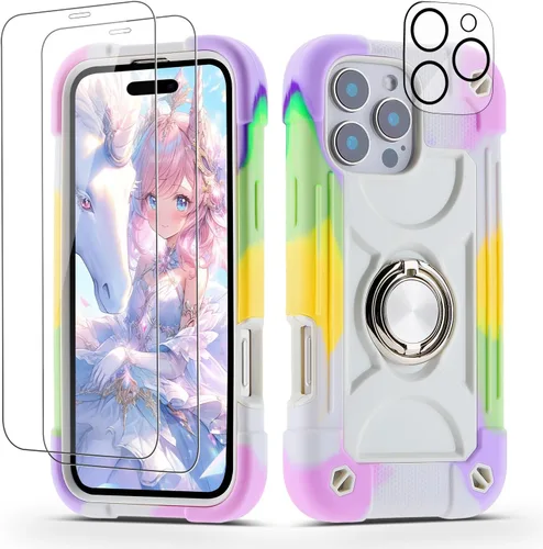 Miniatura 131 de Funda para iPhone 11 de 6.1 pulgadas con soporte de anillo, con 2 protectores de pantalla de vidrio, resistente a los golpes, resistente a
