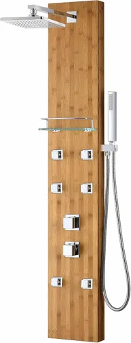 Miniatura 7 de ANZZI Sistema de Panel de Cabezal de Regadera Fontan Acero Cepillo 6 Chorros Turbo & Multifuncional Jet de Alta Presión + Lluvia + Combo