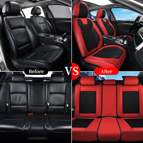 Miniatura 8 de Coverado Juego completo de fundas de asiento de automóvil de 5 asientos, fundas de asiento delantero y trasero para automóviles, cojín de asiento