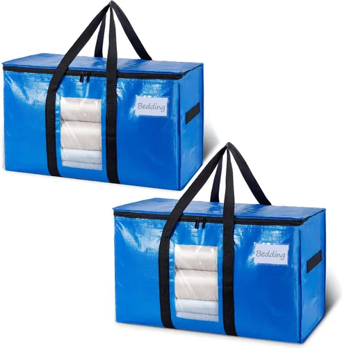 Miniatura 44 de TAILI - Bolsas de mudanza extra grandes, paquete de 10 bolsas negras resistentes para almacenamiento con ventana visible, asas envolventes