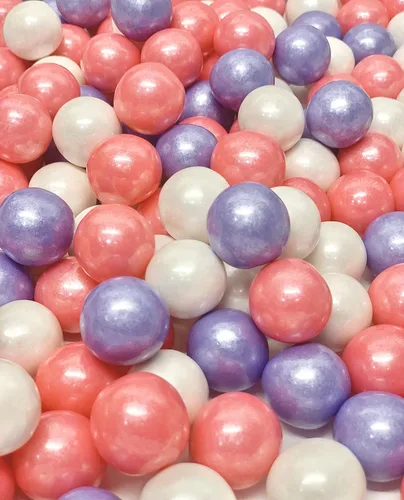 Miniatura 16 de Bolas de goma de mascar de 1 pulgada para máquina de chicle, bolas de goma de mascar de celebración (1 libra, mezcla de bebé (azul claro y blanco))