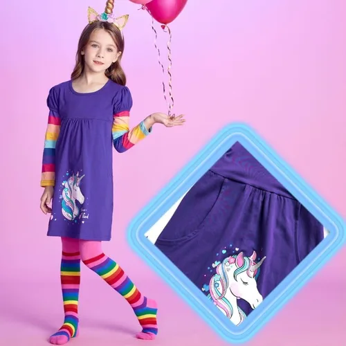 Miniatura 5 de VIKITA Winter Girls Dresses Toddler Girl Clothes Long Sleeve School Outfits for Kids 2-12 Years