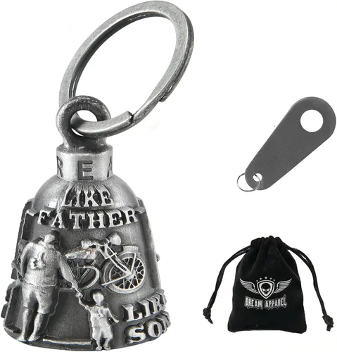 Miniatura 49 de Dream Apparel Campanas de motocicleta para motociclistas, accesorios de campanas pesadas y llavero para la suerte Viaja para vivir