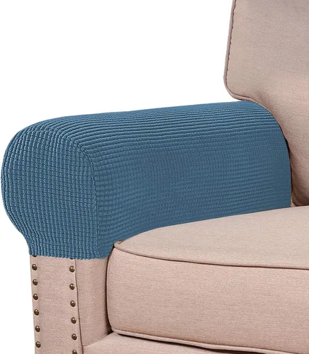 Miniatura 29 de Turquoize Fundas elásticas para reposabrazos para sillas y sofás, fundas para reposabrazos de sofá de elastano y jacquard, protector de muebles