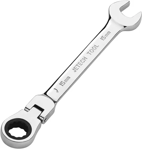 Miniatura 12 de Jetech 14mm Juego de llaves de trinquete con cabeza flexible: llave de caja de 12 puntos Combinación de trinquete métrico de cromo vanadio