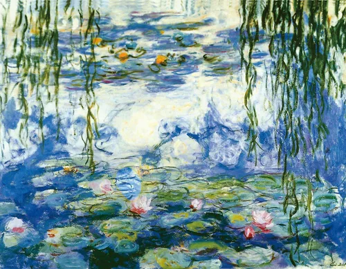 Miniatura 9 de Wieco Art Lienzo enmarcado para pared, impresión de nenúfares de Claude Monet, pinturas de reproducción, lienzo moderno, arte de pared