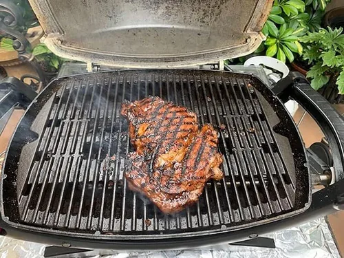 Miniatura 3 de 7582 Parrilla para Weber Baby Q, Accesorios Weber Q1000, Q1200, Q1400, Q100, Q120, Q140, 386001, 386002, Hierro Fundido Esmaltado Mate, Negro