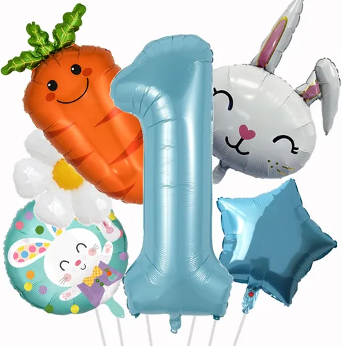 Miniatura 16 de Globos de béisbol de papel de aluminio para decoración de cumpleaños, globos con el número 7, globos de confeti de estrella roja y azul para Béisbol