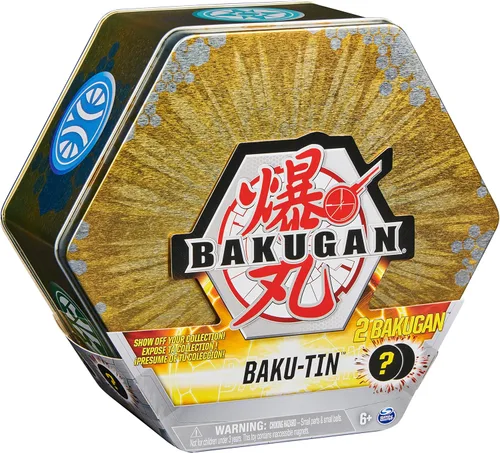 Miniatura 3 de Bakugan Baku-Tin, lata de almacenamiento prémium para coleccionista con 2 misterios (el estilo puede variar), juguetes para niños de 6 años