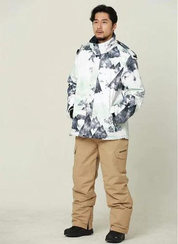 Miniatura 2 de YEEFINE Traje de esquí para hombre, chaqueta de esquí y pantalones, impermeable, traje de nieve para exteriores, cálido invierno, chaquetas
