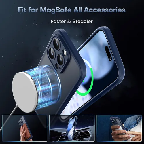 Miniatura 918 de TOCOL Funda para iPhone 11, compatible con Magsafe, protección completa de cámara, imanes integrados, protección contra caídas, funda translúcida