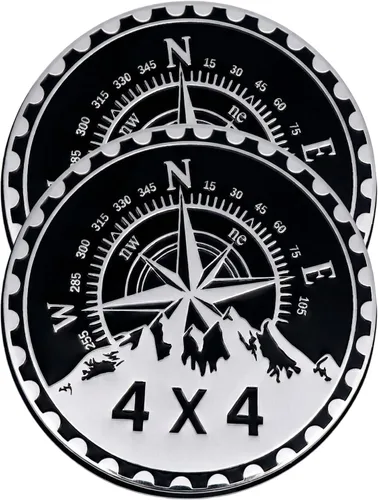 Miniatura 29 de 2 piezas de emblema de coche Boobie Rated, emblema automotriz metálico 4 x 4, emblemas de coche redondos de metal 3D, pegatinas de emblema de coche