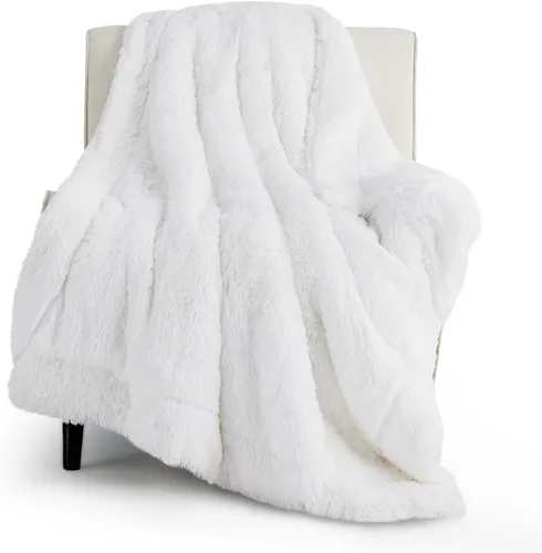 Miniatura 40 de Bedsure GentleSoft Manta de Tiro de Piel Sintética Esponjosa y Suave para Sofá, Forro Polar Sherpa Suave Regalos Acogedores para Mujeres, Manta
