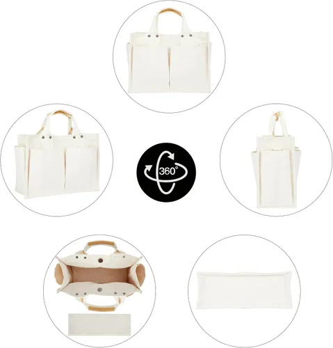 Miniatura 2 de YCPURSEDN Bolsas de lona con múltiples bolsillos simples y de moda para mujer