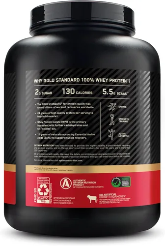 Miniatura 10 de Optimum Nutrition Gold Standard 100% proteína de suero en polvo, mantequilla de maní y chocolate, 5 libras (el embalaje puede variar)