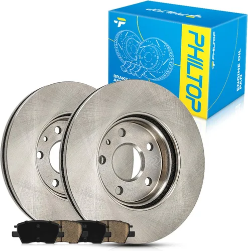 Miniatura 100 de PHILTOP Juego de rotores de freno de disco trasero y pastillas de freno de cerámica para Nissan 2002-2023 Altima, Nissan 2007-2019 Sentra, Nissan