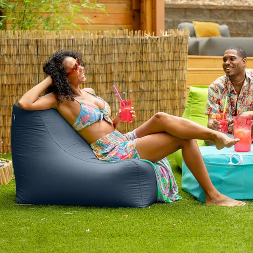 Miniatura 6 de Jaxx Ponce - Puf para exteriores, resistente a la intemperie, para patio y piscina, a rayas blancas y negras