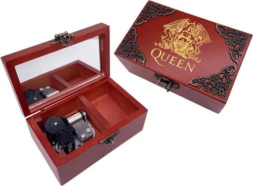 Miniatura 16 de Youtang Caja de Música de Joyería de Nightmare Before Christmas con Espejo, Caja Musical de Madera Grabada con Láser, Caja Musical de Cuerda, Regalo