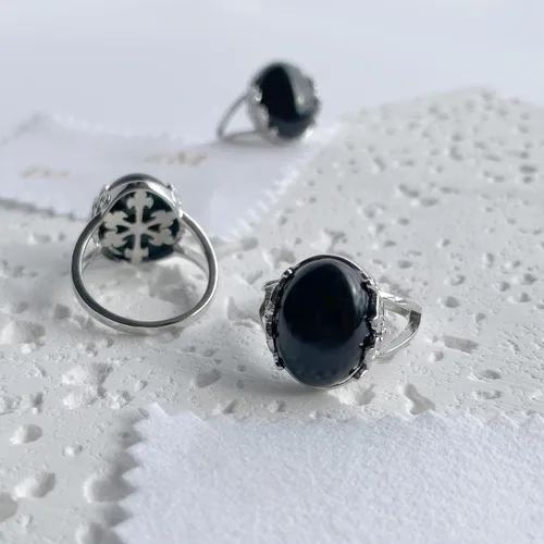 Miniatura 6 de Anillo de plata esterlina S925 con piedras preciosas de encaje y flores para mujeres y niñas